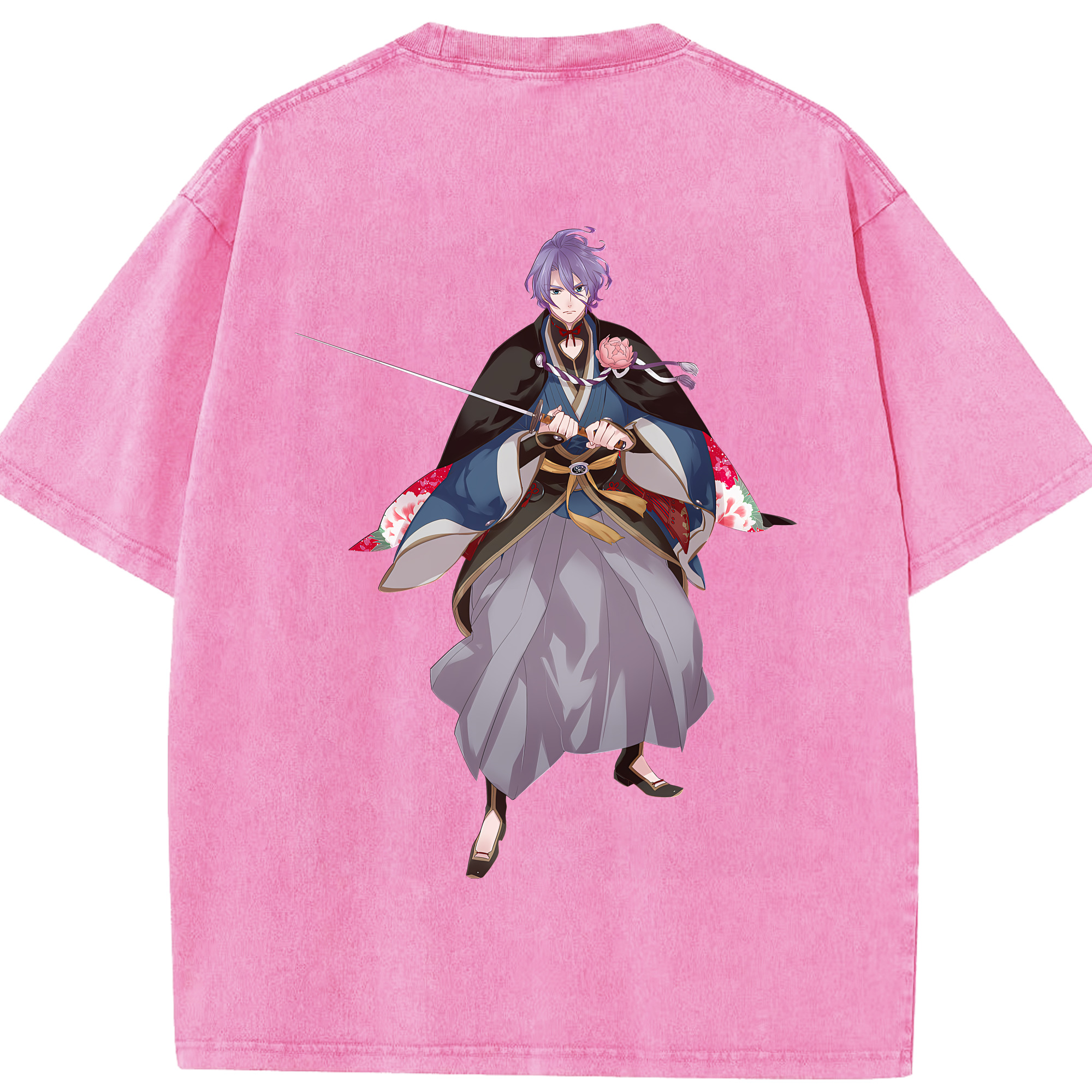 （画像用） 刀剣乱舞 Touken Ranbu 綿100% ヴィンテージ風 半袖Tシャツ（背面プリント）